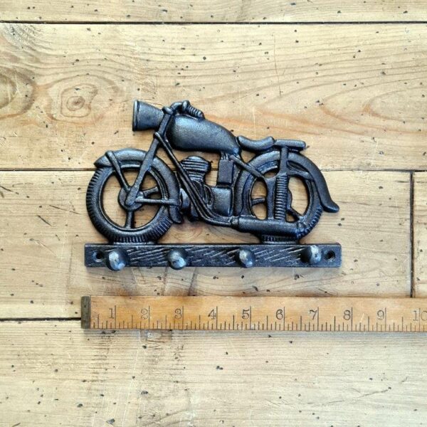 Coat Hook MOTORCYCLE 4 Hooks Cast Antique Iron 210mm