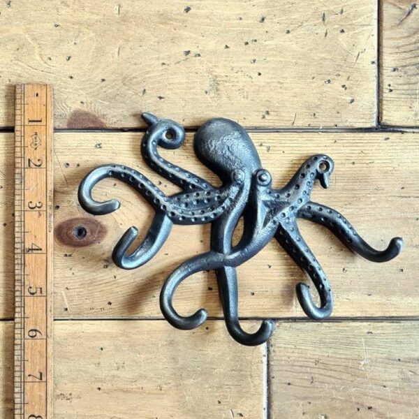 Alternative view of Multi Hook OCTOPUS Angled Head Cast Antique Iron 130 x 190mm