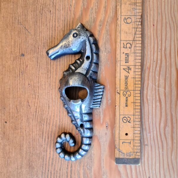 Bottle Opener Wall Mounted SEA HORSE Cast Antique Iron 150mm