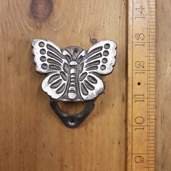 Bottle Opener Wall Mounted BUTTERFLY Cast Antique Iron