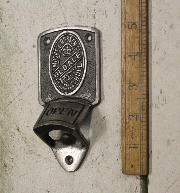 Bottle Opener Plaque Wall Mount MOORS&ROBSON ALES Iron 125mm