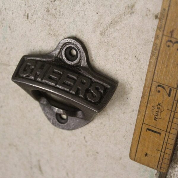 Bottle Opener Wall Mounted CHEERS Small Cast Antique Iron
