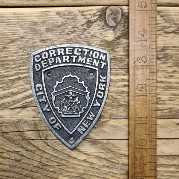 Plaque NEW YORK CORRECTION DEPT Shield Antique Iron 80mm x 100mm