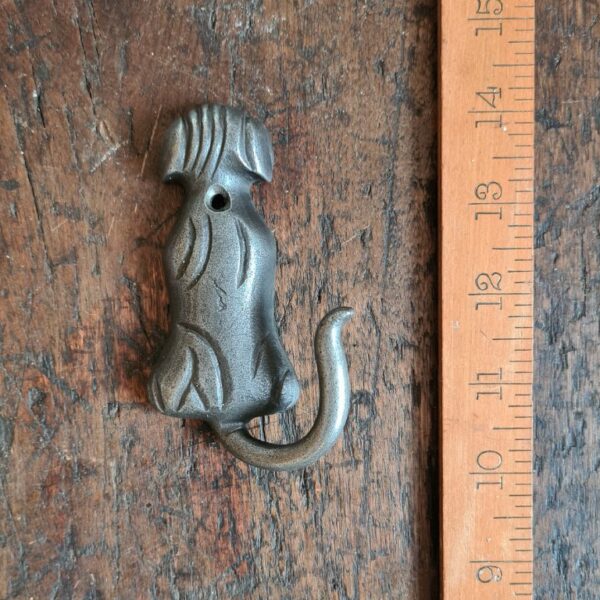 Alternative view of Coat Hook DOG Back View Cast Antique Iron 60mm x 100mm