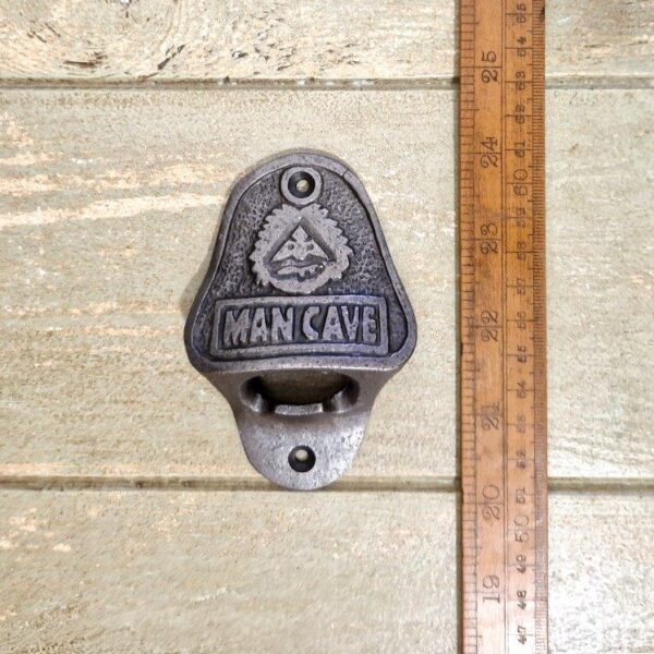Bottle Opener Wall Mounted MAN CAVE Cast Antique Iron