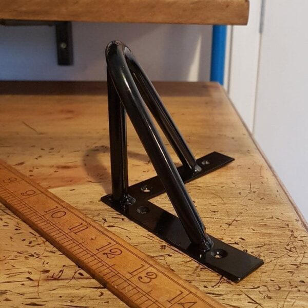Hairpin Leg 3 Prong 8mm Rod Black Epoxy 100mm (New Forest)