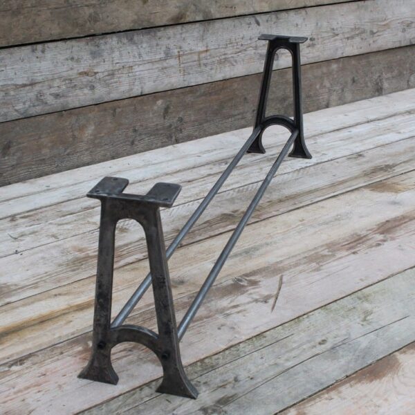 Alternative view of Bench End Frame AXDANE 2 Rod holes Cast Antique Iron 400mm x 230mm
