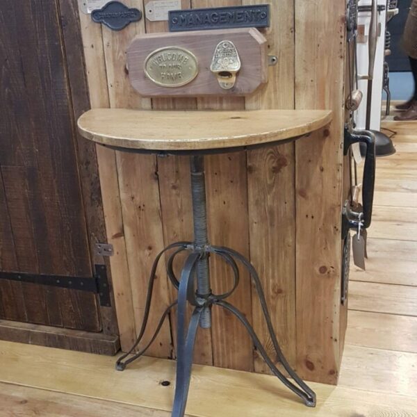 Side Console Table RECTOR Half Round Adj Height Wrought Iron