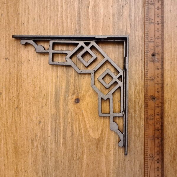 Shelf Bracket Art Deco LAWRIE Cast Ant Iron 150 x 150mm