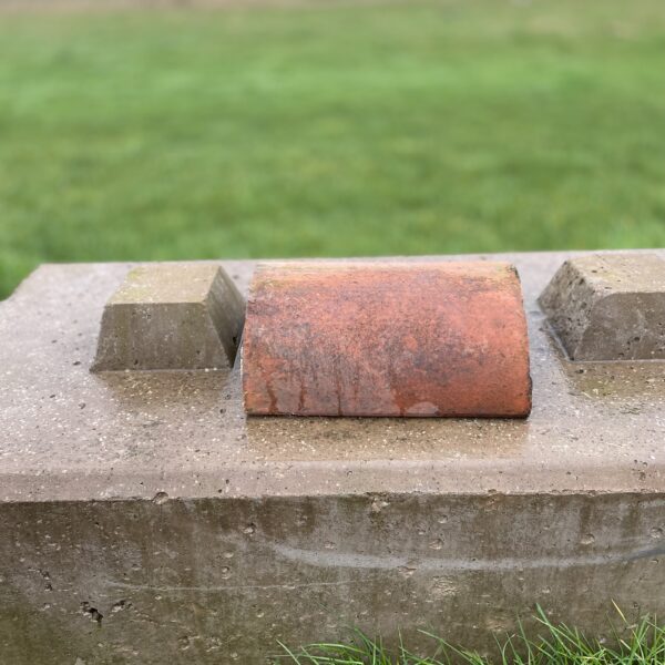 Alternative view of Reclaimed Clay Ridge Tile – Company 300–300 Half Round