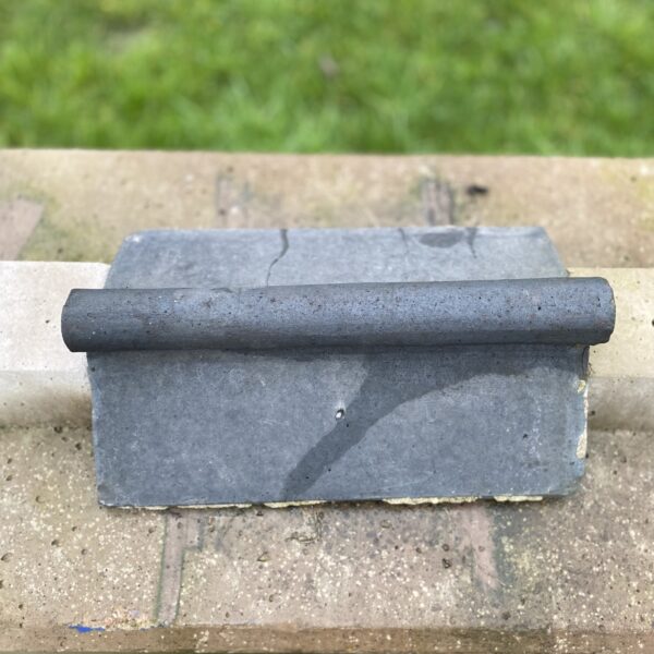 reclaimed ridge tile, staffordshire blue ridge, roll ridge tile, reclaimed clay ridge, blue clay ridge tile, heritage roofing, reclaimed roofing materials, period roof tile