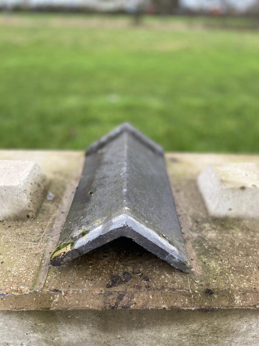 Reclaimed Grey Clay Angle Cap Ridge Tile