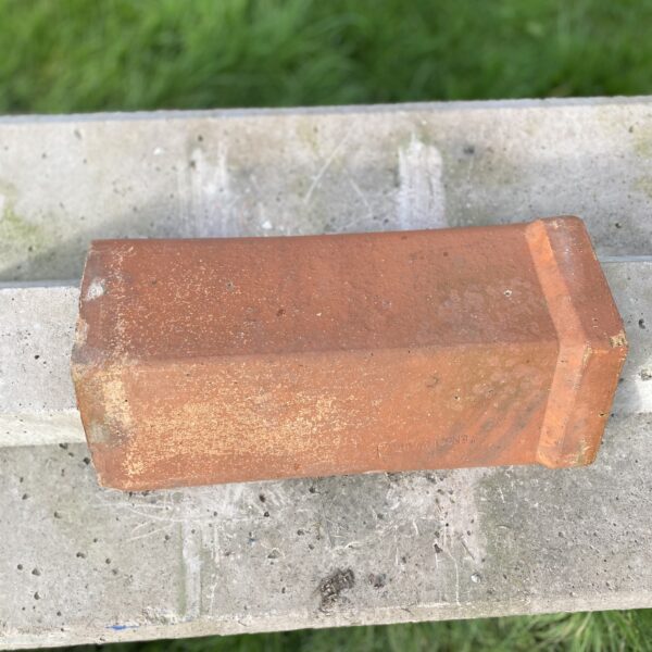 Alternative view of Reclaimed Orange / Terracotta Clay Angle Cap Ridge Tile – 500-250