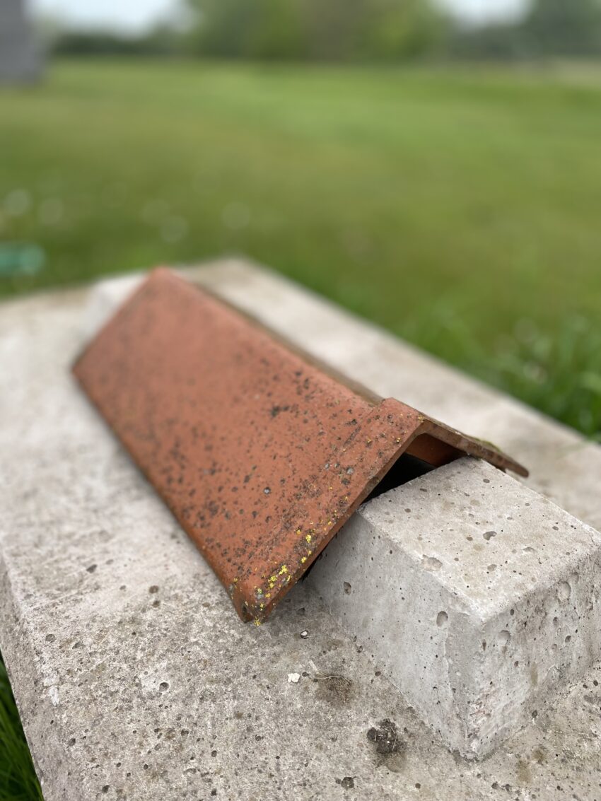 Reclaimed Orange Clay Angle Cap Ridge Tile