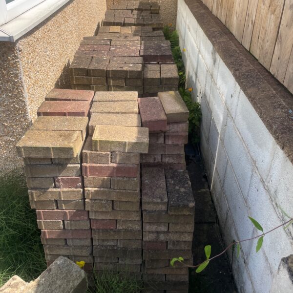 Red and yellow mono block bricks